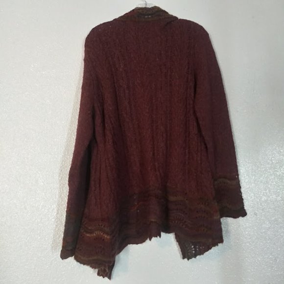 Royal Robbins women's size L burgundy multicolored cardigan sweater - Picture 4 of 14